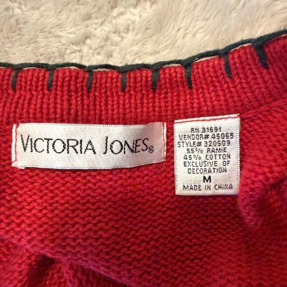 VINTAGE Christmas Sweater Vest | Patchwork Snowmen, Trees & Reindeer | Size M - Picture 9 of 9